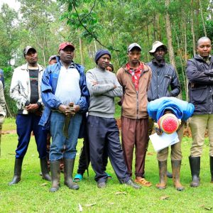 Kapsinendet Youth Group in Kimulot Ward Konoi Sub-county fish farmers during a sensitization meeting ahead of implementation of FLLoCA funded fish farming in a bid to mitigate climate change