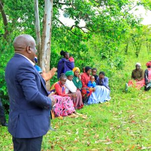 Kok Self Help Group, in Chemaner Ward Bomet East Sub-county during a sensitization meeting ahead of implementation of FLLoCA funded fish farming in a bid to mitigate climate change