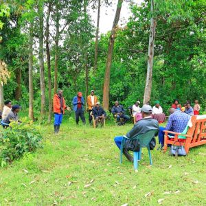 Kok Self Help Group, in Chemaner Ward, Bomet East Sub-county during a sensitization meeting ahead of implementation of FLLoCA funded fish farming in a bid to mitigate climates change..